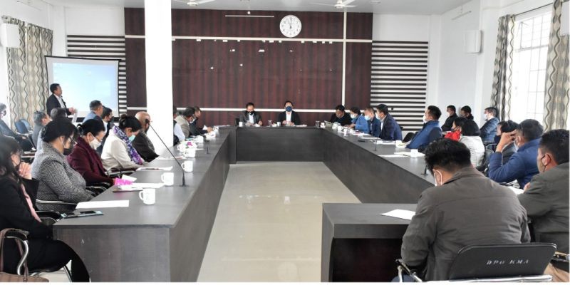 The monthly Kohima District Planning and Development Board meeting held in the DPDB Conference Hall, Kohima on February 17. (DIPR Photo) 